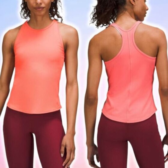 Lululemon Base Pace Ribbed Tank Top in Raspberry Cream.  Size 4.  Pristine. - Picture 1 of 7